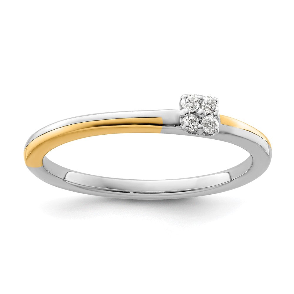 14K Zweifarbiger Labor gezüchteter VS/SI+ G+ Diamant Zwei-Versprechen-Ring