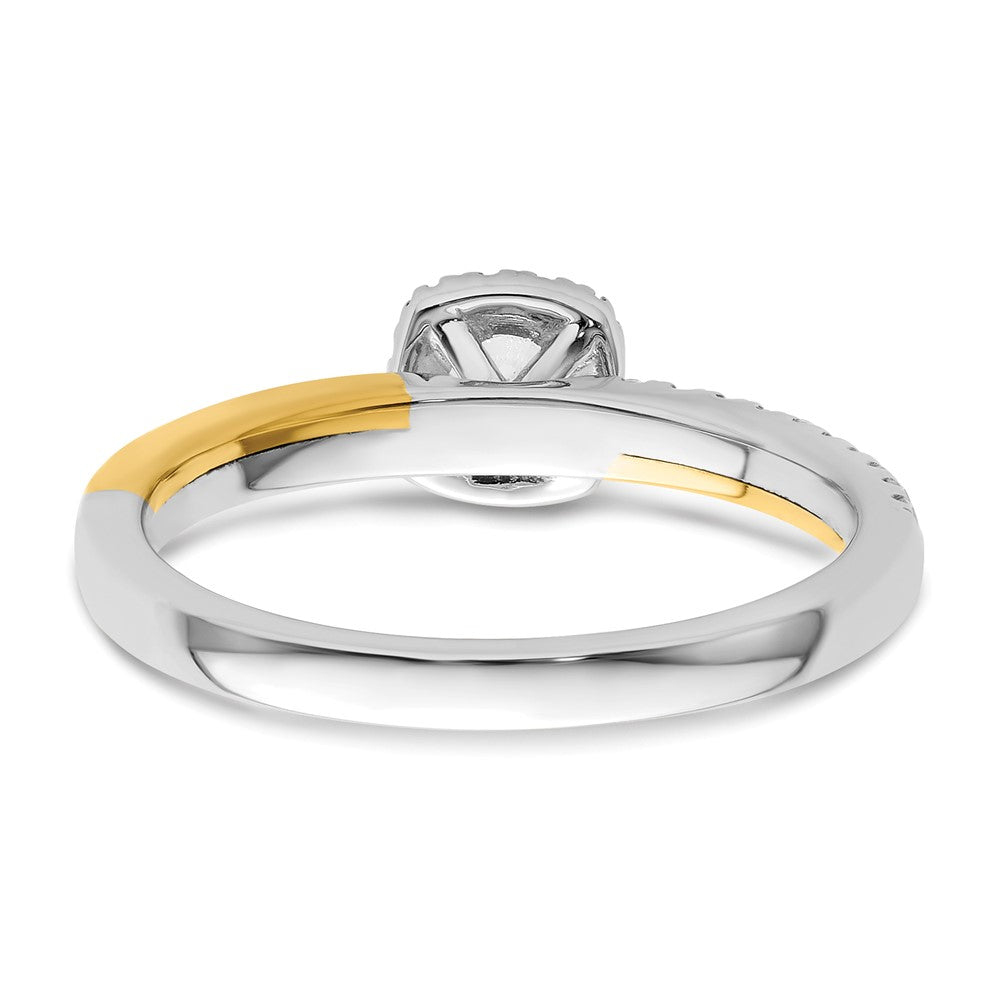 14K Bicolor Verlobungsring mit Halo, Labor-Diamanten VS/SI+ G+, „Two Promises“