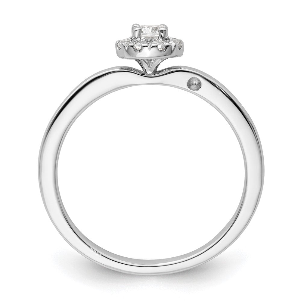 Two Promises 14K Weißgold Verlobungsring mit 0,33 ct. im Labor gezüchtetem Diamant, VS/SI+ G+, petite Halo-Fassung
