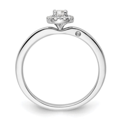 Two Promises 14K Weißgold Verlobungsring mit 0,33 ct. im Labor gezüchtetem Diamant, VS/SI+ G+, petite Halo-Fassung