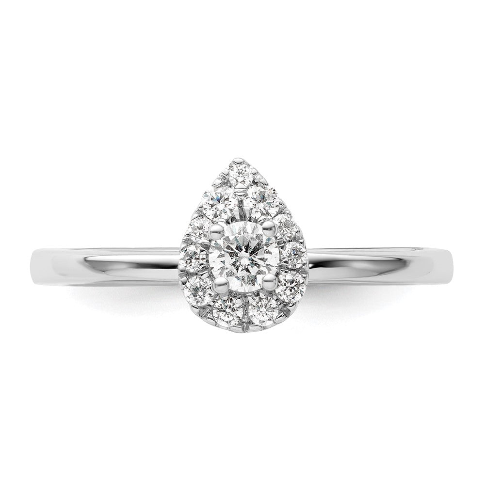 Two Promises 14K Weißgold Verlobungsring mit 0,33 ct. im Labor gezüchtetem Diamant, VS/SI+ G+, petite Halo-Fassung