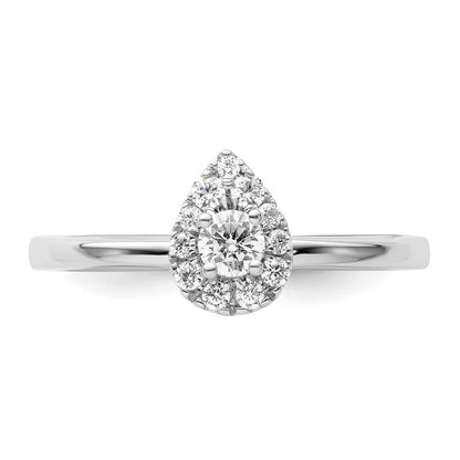 Two Promises 14K Weißgold Verlobungsring mit 0,33 ct. im Labor gezüchtetem Diamant, VS/SI+ G+, petite Halo-Fassung