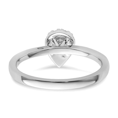 Two Promises 14K Weißgold Verlobungsring mit 0,33 ct. im Labor gezüchtetem Diamant, VS/SI+ G+, petite Halo-Fassung