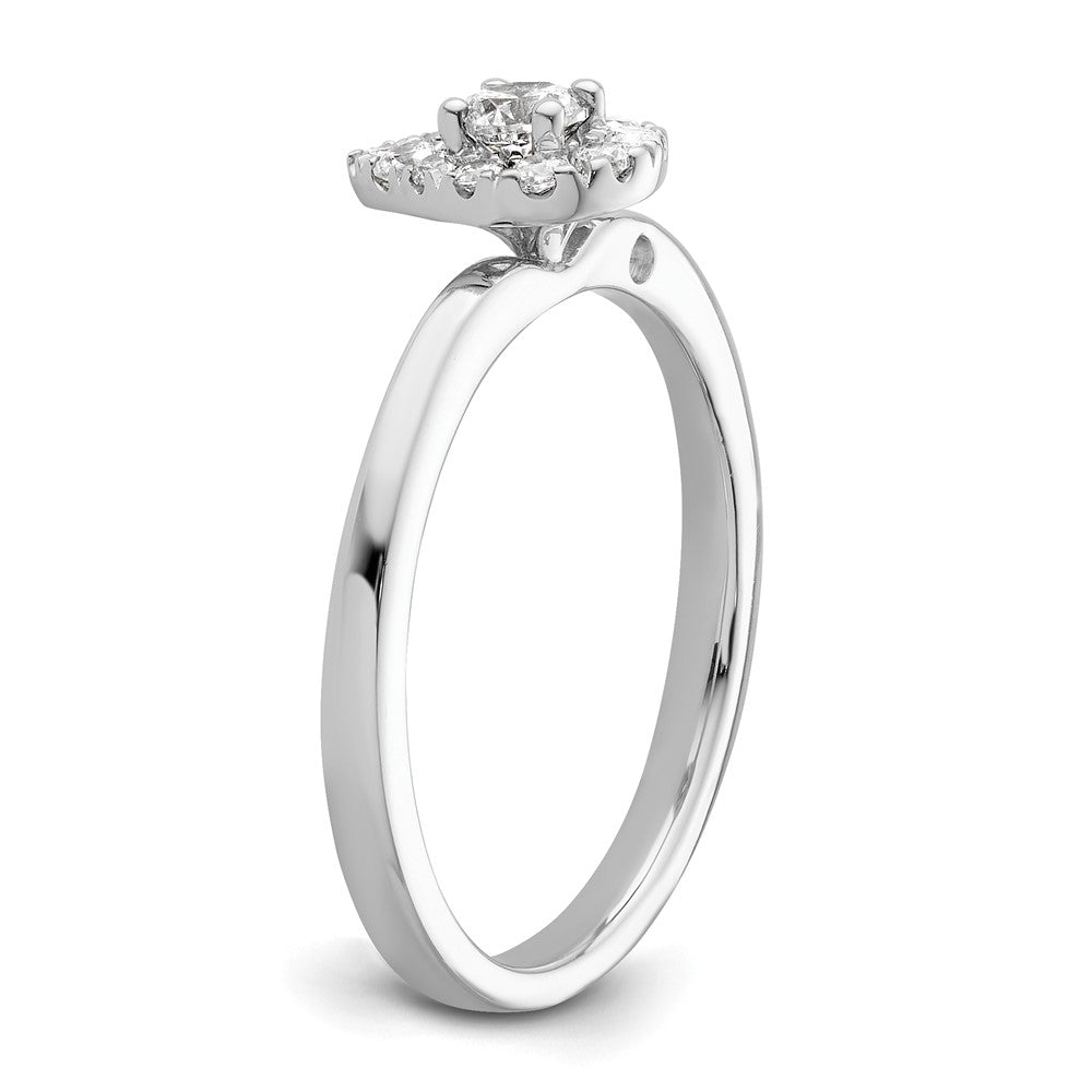 Two Promises 14K Weißgold Verlobungsring mit 0,33 ct. im Labor gezüchtetem Diamant, VS/SI+ G+, petite Halo-Fassung