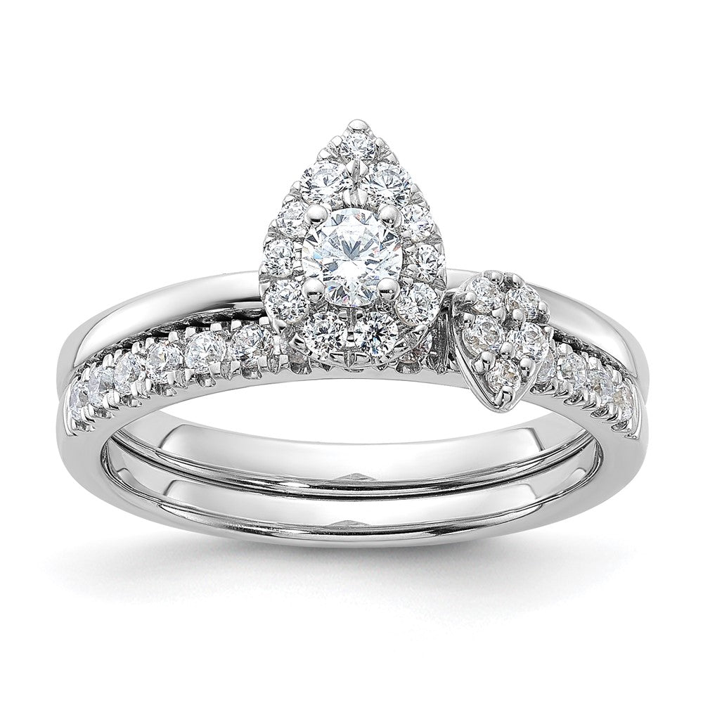 Two Promises 14K Weißgold Verlobungsring mit 0,33 ct. im Labor gezüchtetem Diamant, VS/SI+ G+, petite Halo-Fassung