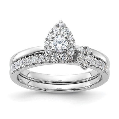 Two Promises 14K Weißgold Verlobungsring mit 0,33 ct. im Labor gezüchtetem Diamant, VS/SI+ G+, petite Halo-Fassung