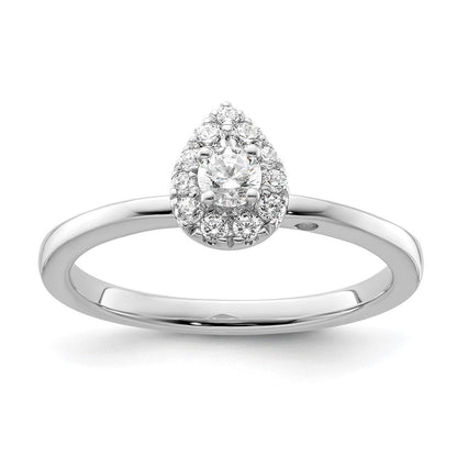 Two Promises 14K Weißgold Verlobungsring mit 0,33 ct. im Labor gezüchtetem Diamant, VS/SI+ G+, petite Halo-Fassung