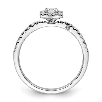 Two Promises 14K Weißgold Verlobungsring mit 0,375 ct. im Labor gezüchteten Diamanten, VS/SI+ G+, Halo-Fassung