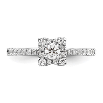 Two Promises 14K Weißgold Verlobungsring mit 0,375 ct. im Labor gezüchteten Diamanten, VS/SI+ G+, Halo-Fassung