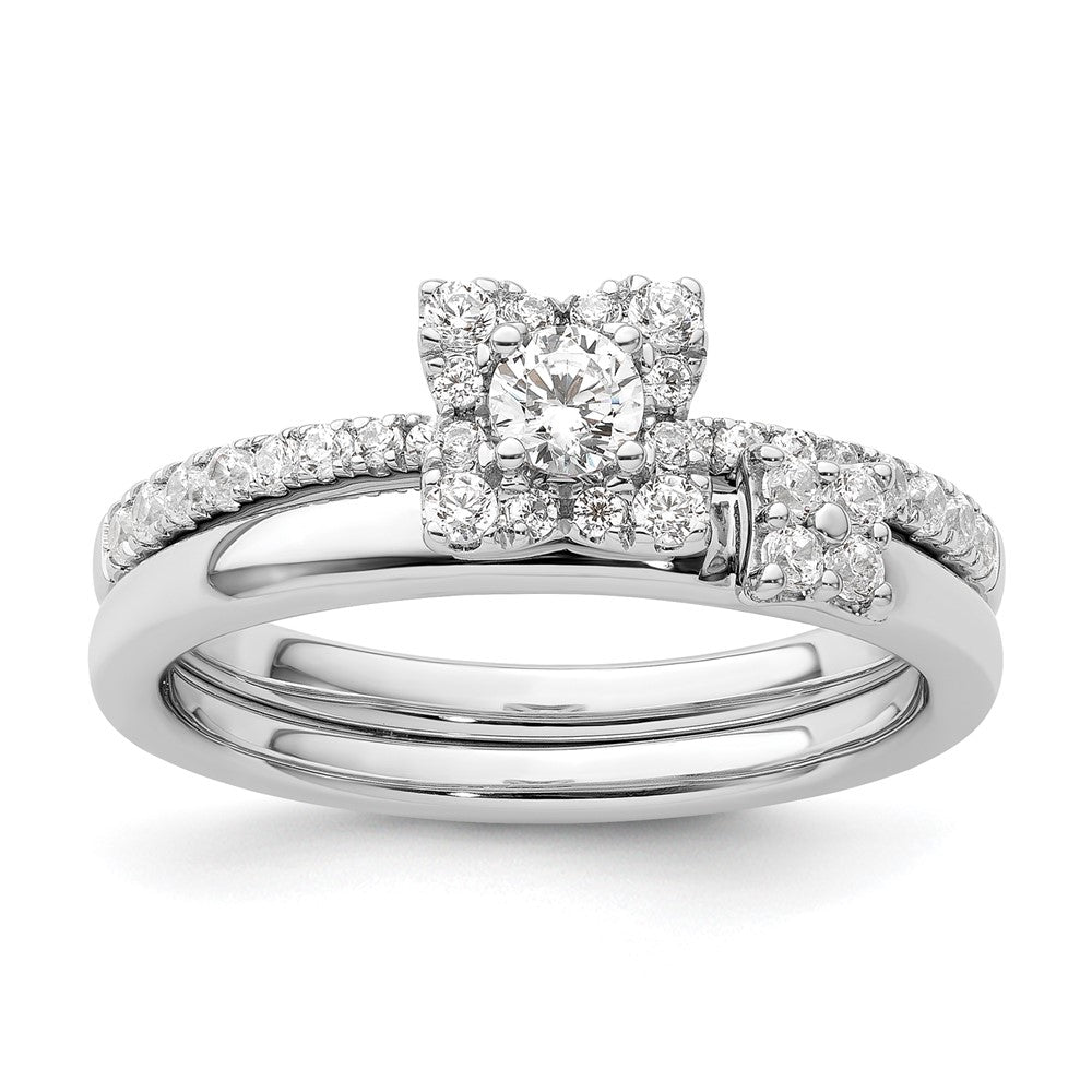 Two Promises 14K Weißgold Verlobungsring mit 0,375 ct. im Labor gezüchteten Diamanten, VS/SI+ G+, Halo-Fassung