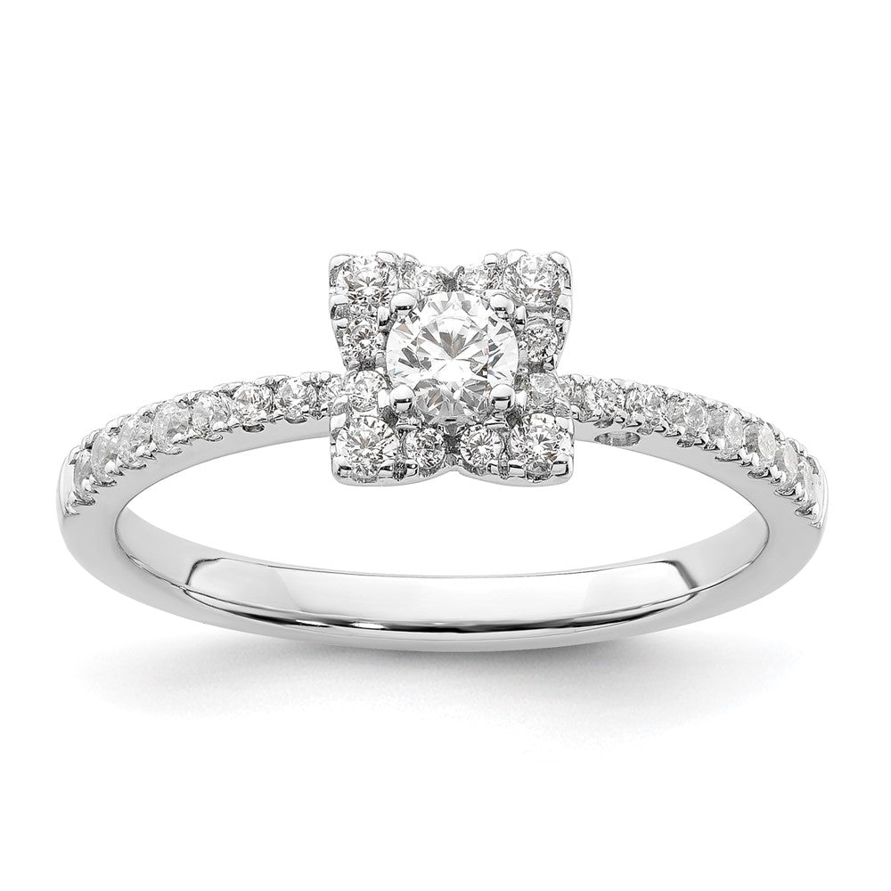 Two Promises 14K Weißgold Verlobungsring mit 0,375 ct. im Labor gezüchteten Diamanten, VS/SI+ G+, Halo-Fassung