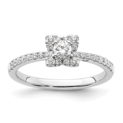 Two Promises 14K Weißgold Verlobungsring mit 0,375 ct. im Labor gezüchteten Diamanten, VS/SI+ G+, Halo-Fassung