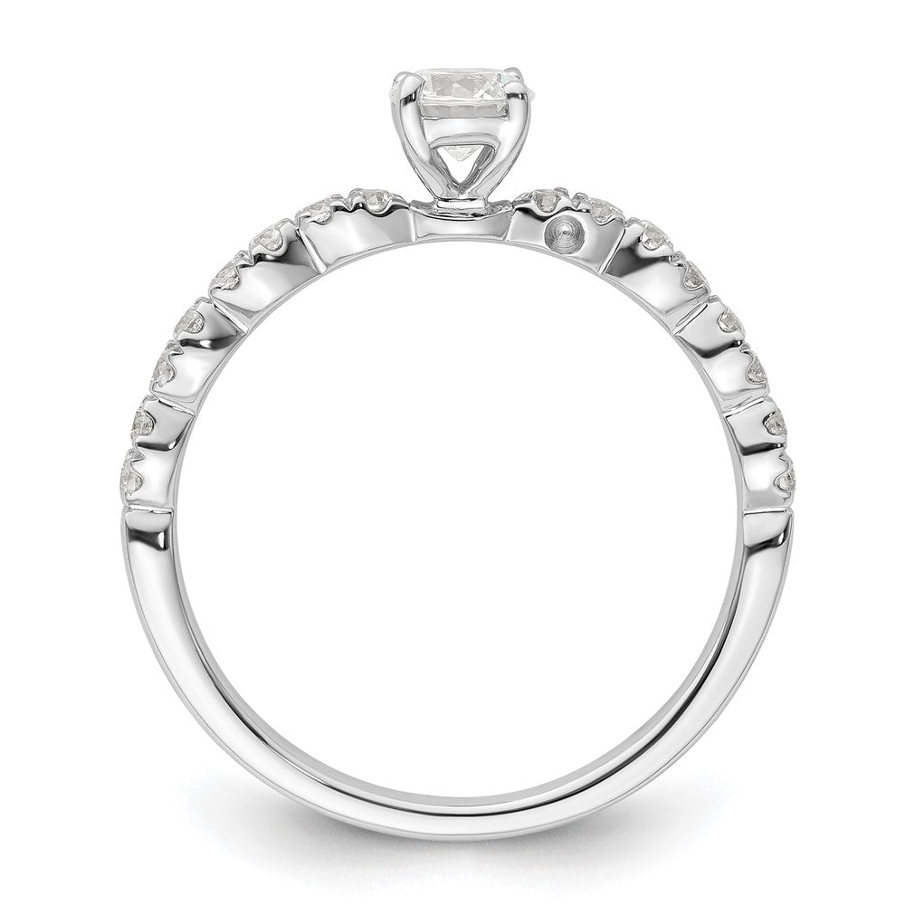 Two Promises 14K Weißgold Verlobungsring mit 0,625 ct. im Labor gezüchteten Diamanten VS/SI+ G+, komplett, petite