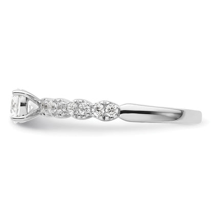 Two Promises 14K Weißgold Verlobungsring mit 0,625 ct. im Labor gezüchteten Diamanten VS/SI+ G+, komplett, petite