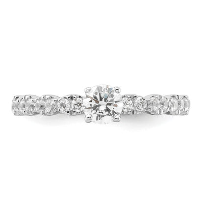 Two Promises 14K Weißgold Verlobungsring mit 0,625 ct. im Labor gezüchteten Diamanten VS/SI+ G+, komplett, petite