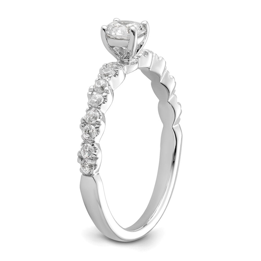 Two Promises 14K Weißgold Verlobungsring mit 0,625 ct. im Labor gezüchteten Diamanten VS/SI+ G+, komplett, petite