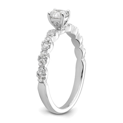 Two Promises 14K Weißgold Verlobungsring mit 0,625 ct. im Labor gezüchteten Diamanten VS/SI+ G+, komplett, petite