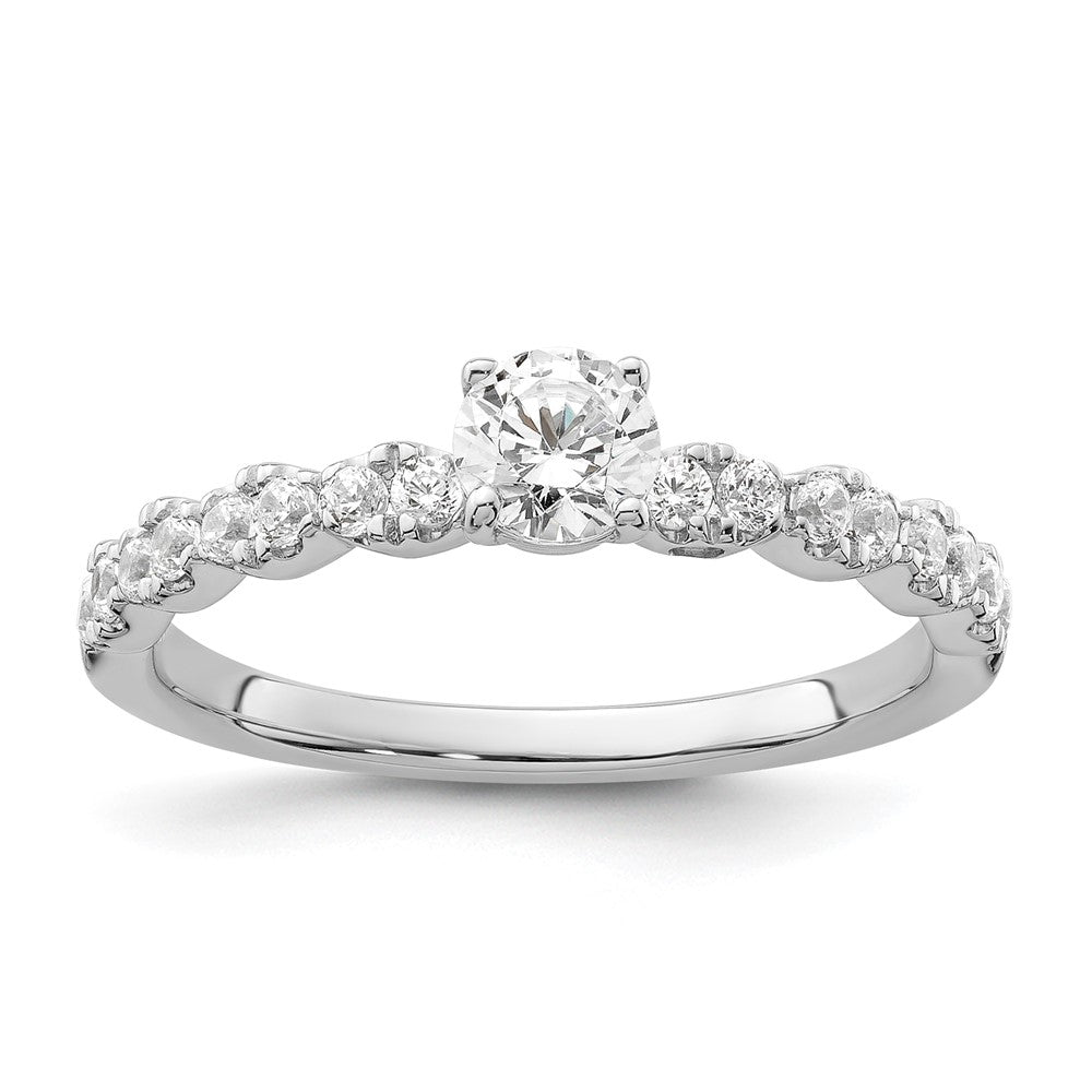 Two Promises 14K Weißgold Verlobungsring mit 0,625 ct. im Labor gezüchteten Diamanten VS/SI+ G+, komplett, petite