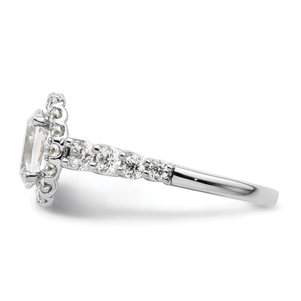 14K Weißgold Verlobungsring mit im Labor gezüchtetem 0,875 ct. Diamant VS/SI+ G+, 1 ct. ovalem Center-Stein, Semi-Mount-Fassung