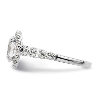 14K Weißgold Verlobungsring mit im Labor gezüchtetem 0,875 ct. Diamant VS/SI+ G+, 1 ct. ovalem Center-Stein, Semi-Mount-Fassung