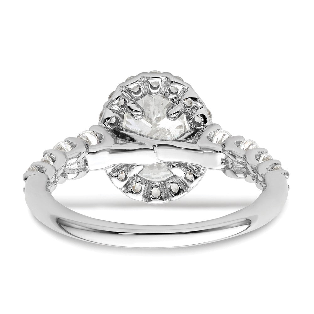 14K Weißgold Verlobungsring mit im Labor gezüchtetem 0,875 ct. Diamant VS/SI+ G+, 1 ct. ovalem Center-Stein, Semi-Mount-Fassung