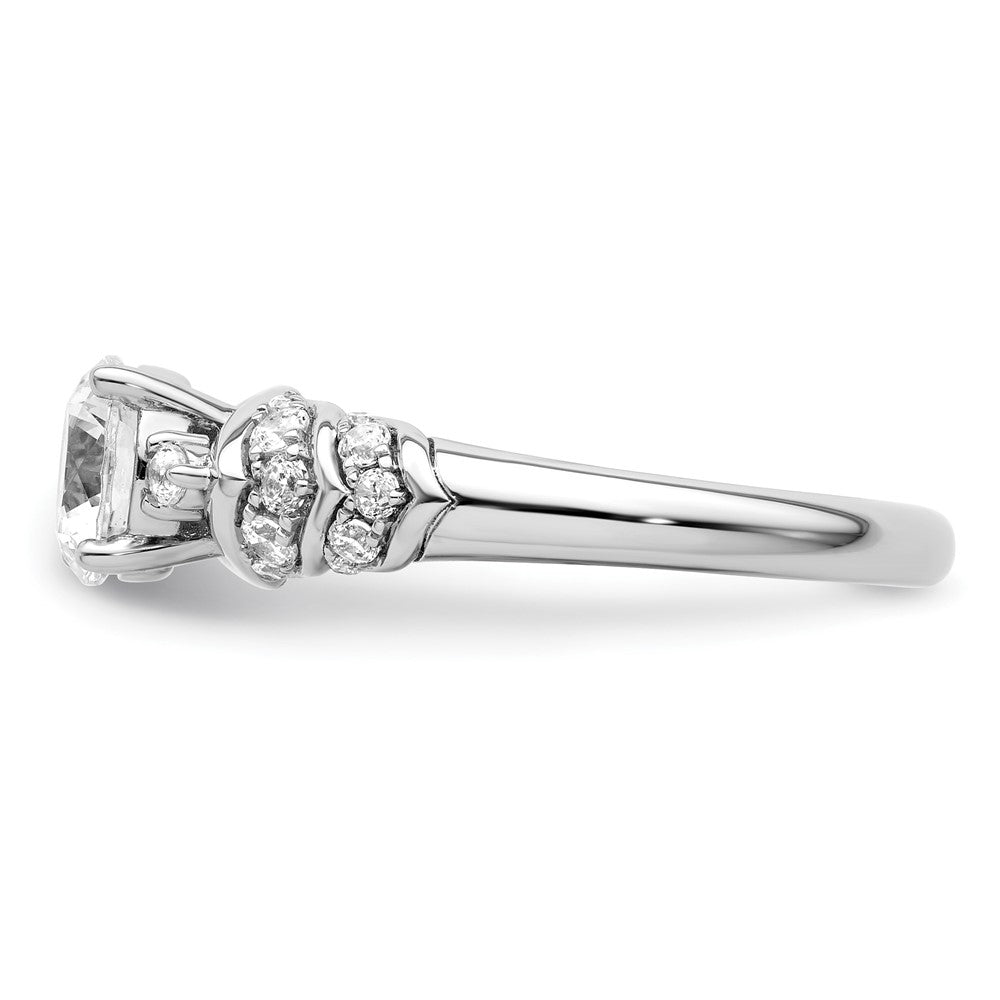 14K Weißgold 0,33 ct. Labor gezüchteter Diamant VS/SI+ G+ 1 ct. Center Rund Shared-Prong-Verlobungsring