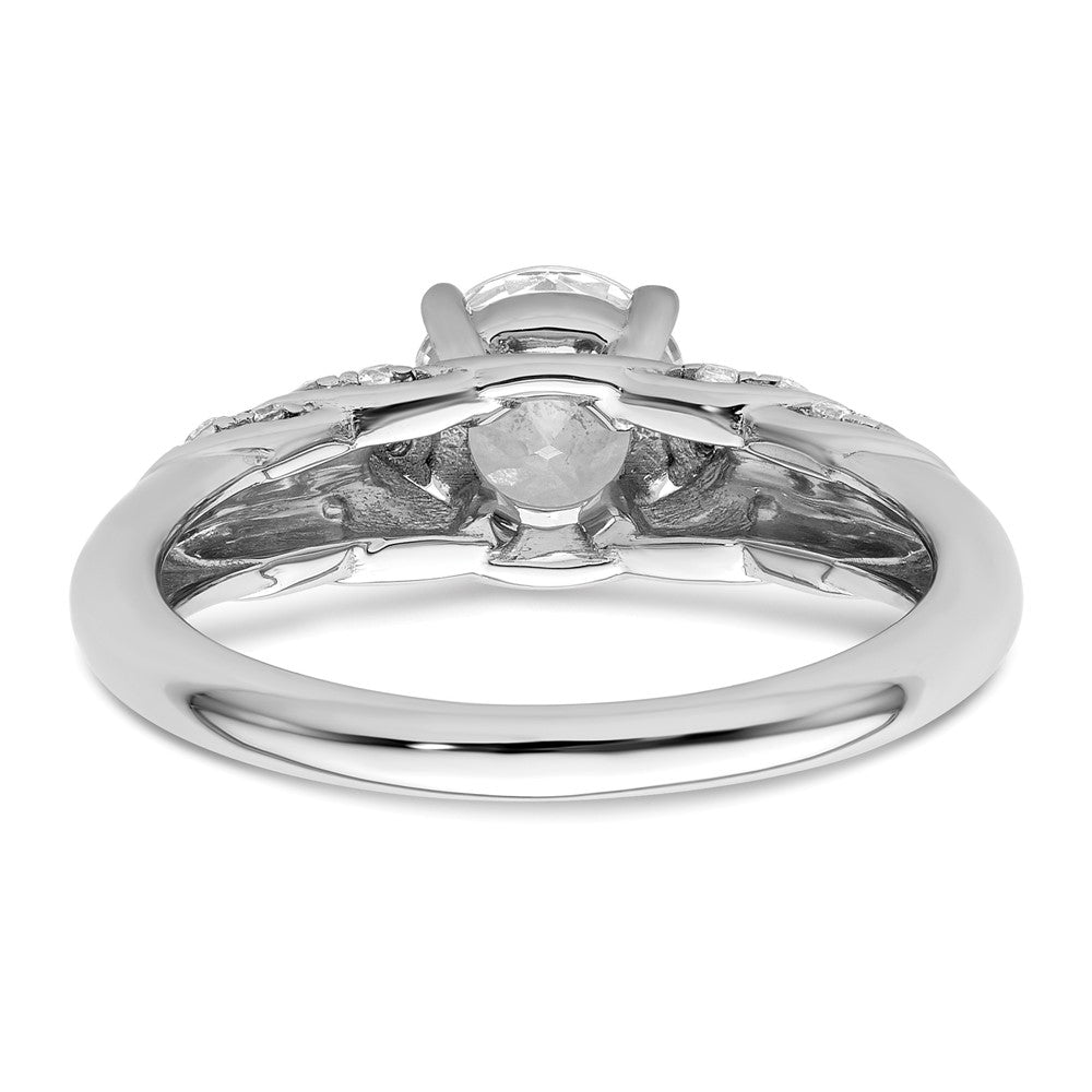 14K Weißgold 0,33 ct. Labor gezüchteter Diamant VS/SI+ G+ 1 ct. Center Rund Shared-Prong-Verlobungsring