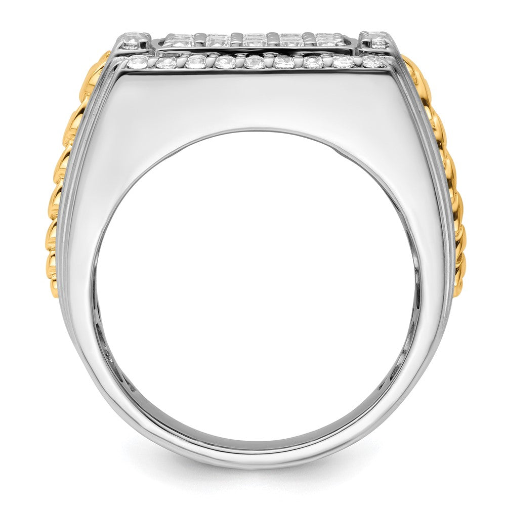 14K Bicolor Herrenring mit 1,5 ct. laborgezüchtetem Diamant VS/SI+ G+
