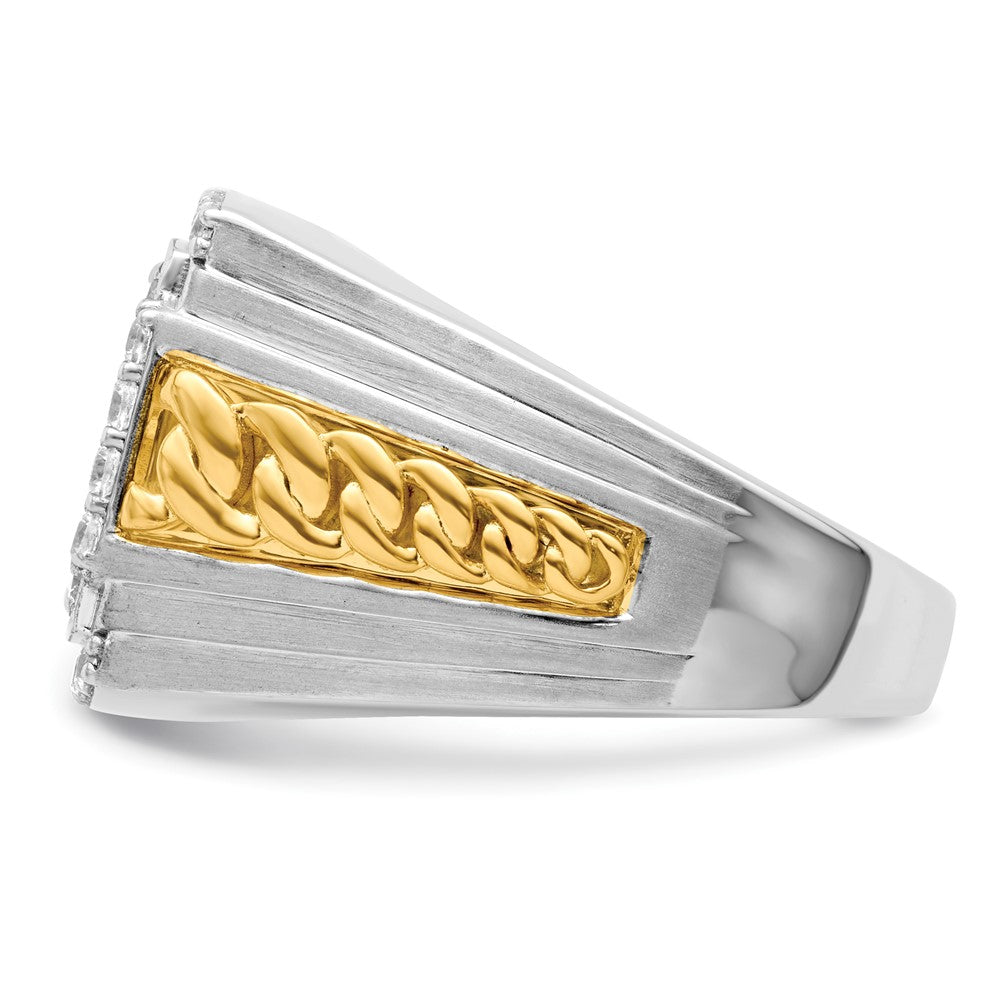 14K Bicolor Herrenring mit 1,5 ct. laborgezüchtetem Diamant VS/SI+ G+