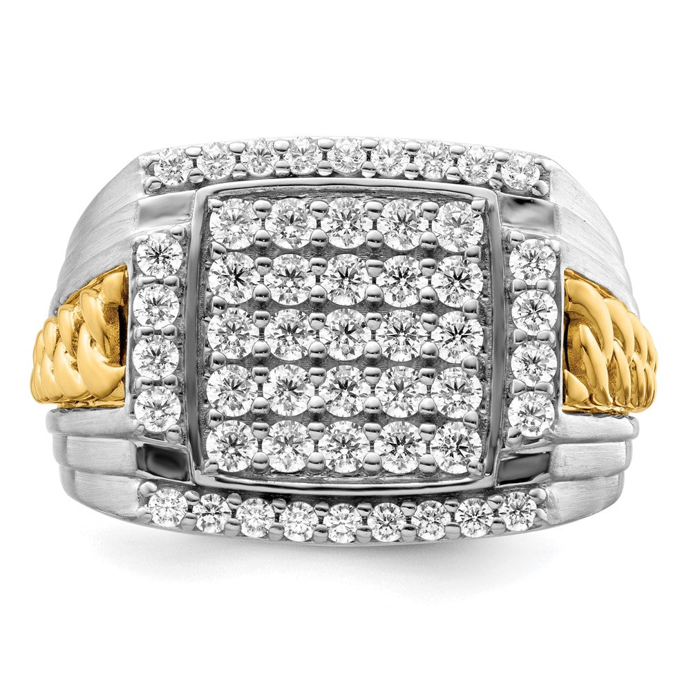 14K Bicolor Herrenring mit 1,5 ct. laborgezüchtetem Diamant VS/SI+ G+