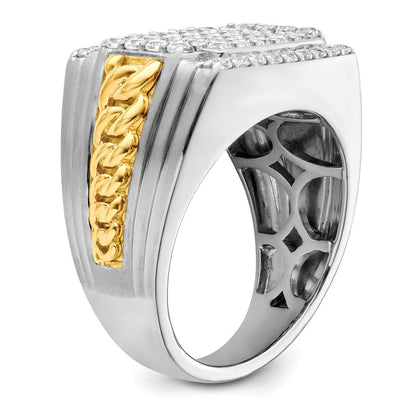 14K Bicolor Herrenring mit 1,5 ct. laborgezüchtetem Diamant VS/SI+ G+