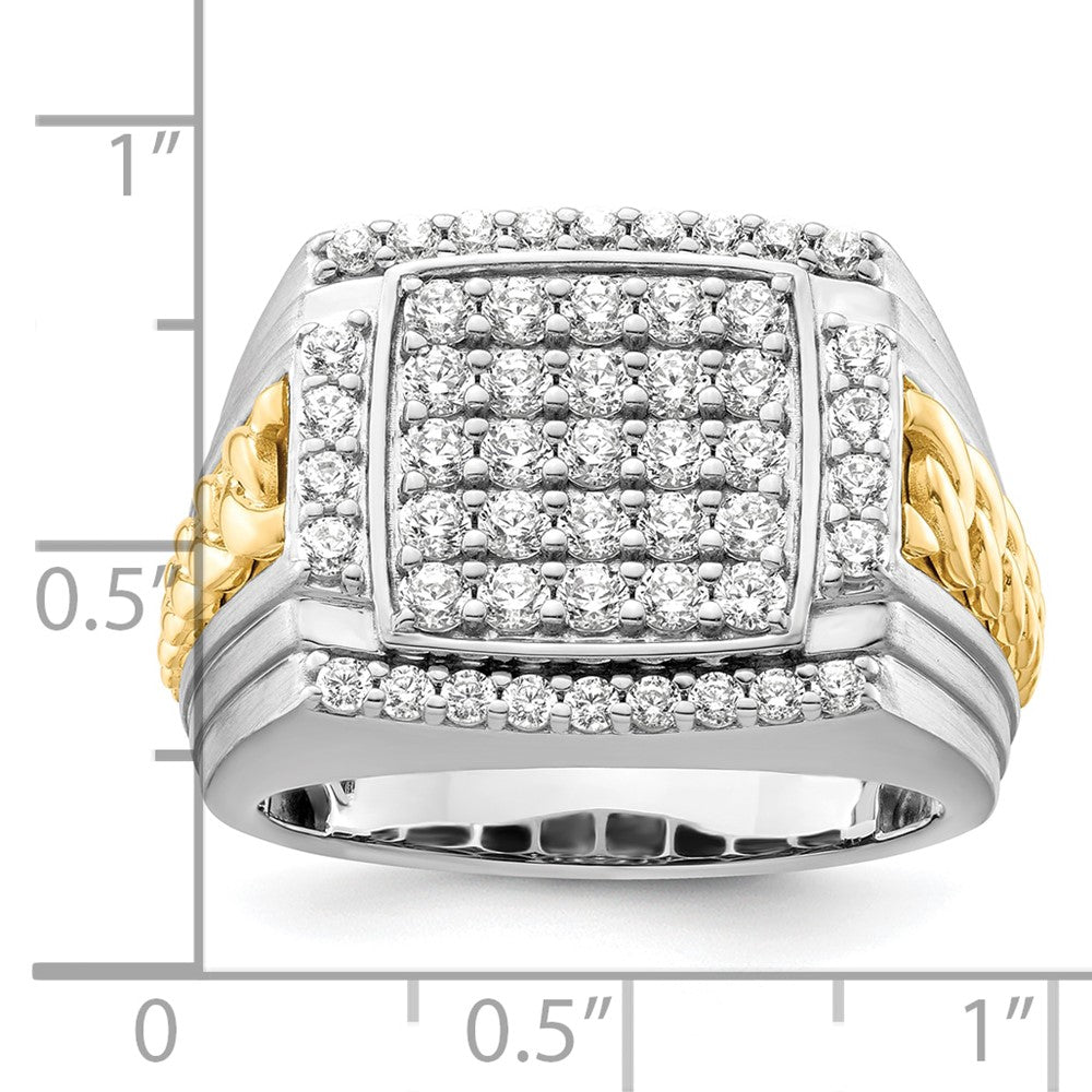 14K Bicolor Herrenring mit 1,5 ct. laborgezüchtetem Diamant VS/SI+ G+