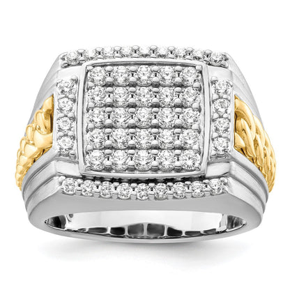 14K Bicolor Herrenring mit 1,5 ct. laborgezüchtetem Diamant VS/SI+ G+