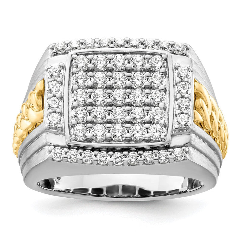 14K Bicolor Herrenring mit 1,5 ct. laborgezüchtetem Diamant VS/SI+ G+