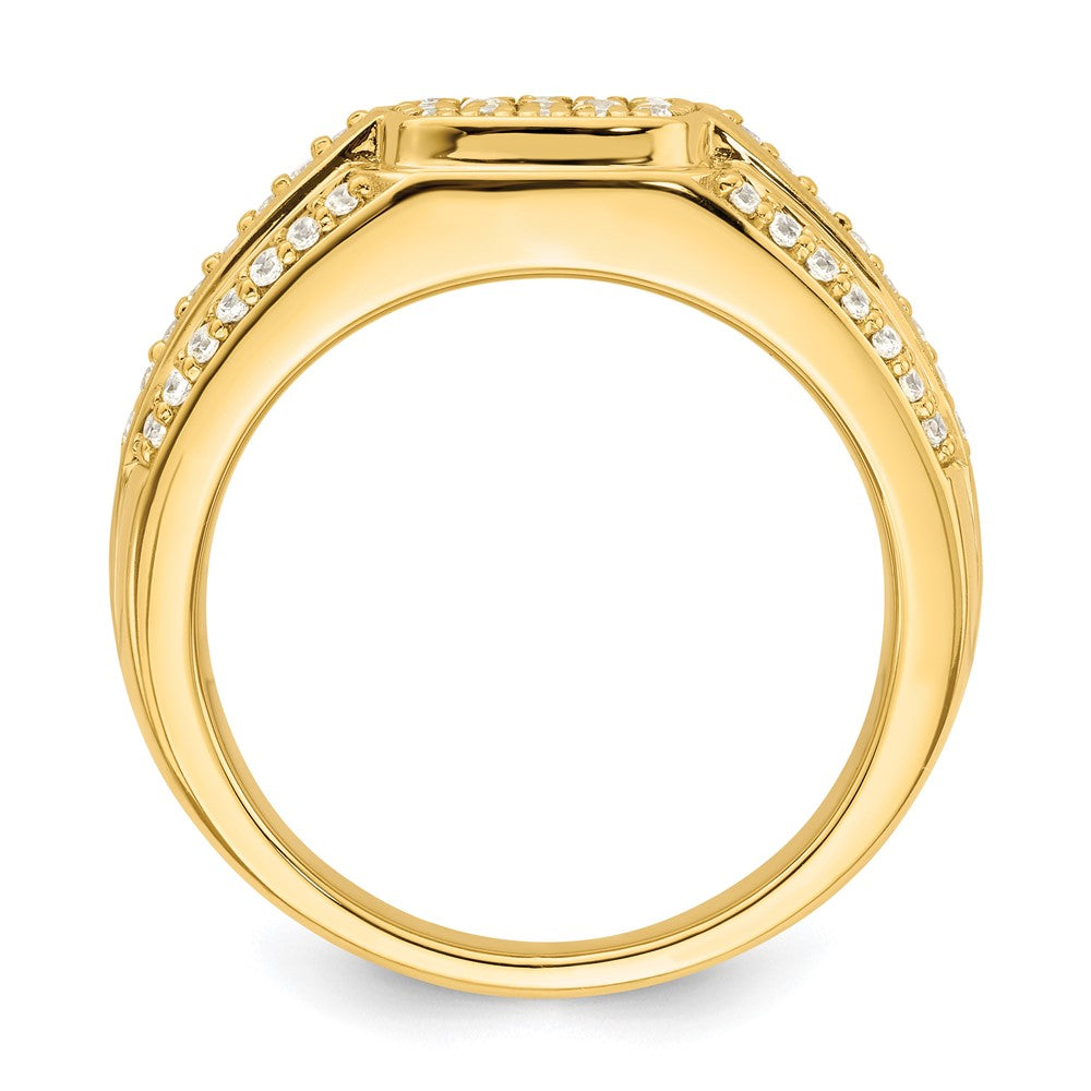 14K Gelbgold Ring mit 0,75 ct. im Labor gezüchteten Diamanten, VS/SI+ G+, Herren