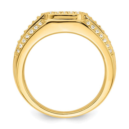 14K Gelbgold Ring mit 0,75 ct. im Labor gezüchteten Diamanten, VS/SI+ G+, Herren