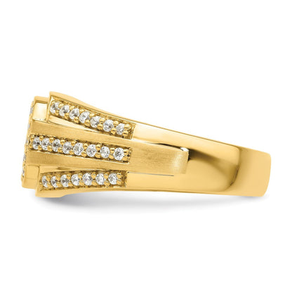 14K Gelbgold Ring mit 0,75 ct. im Labor gezüchteten Diamanten, VS/SI+ G+, Herren