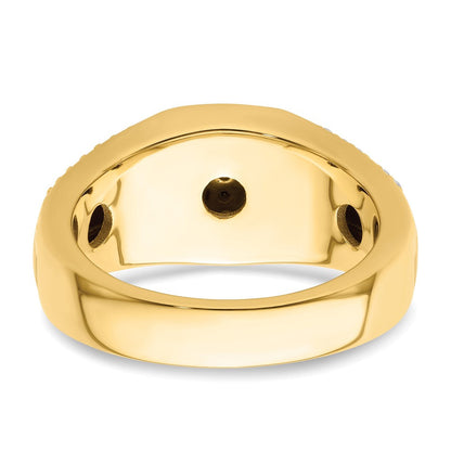 14K Gelbgold Ring mit 0,75 ct. im Labor gezüchteten Diamanten, VS/SI+ G+, Herren