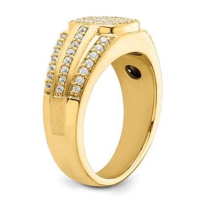 14K Gelbgold Ring mit 0,75 ct. im Labor gezüchteten Diamanten, VS/SI+ G+, Herren