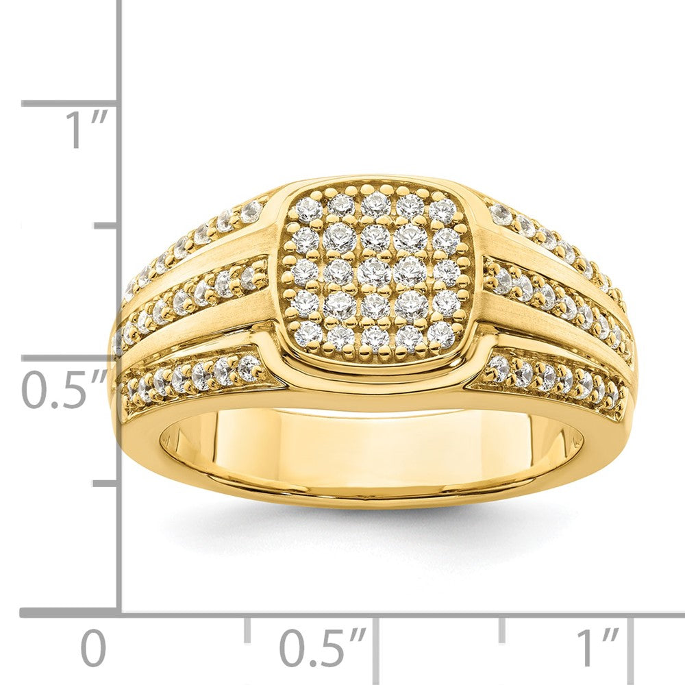 14K Gelbgold Ring mit 0,75 ct. im Labor gezüchteten Diamanten, VS/SI+ G+, Herren