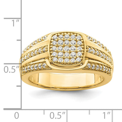 14K Gelbgold Ring mit 0,75 ct. im Labor gezüchteten Diamanten, VS/SI+ G+, Herren