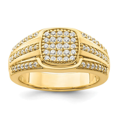 14K Gelbgold Ring mit 0,75 ct. im Labor gezüchteten Diamanten, VS/SI+ G+, Herren