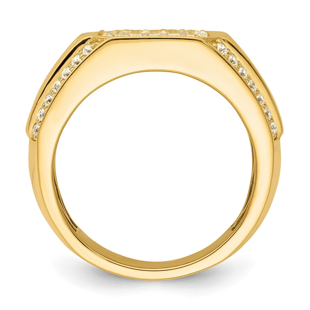 14K Gelbgold Ring mit 0,33 ct. Laborgezüchteten Diamanten, VS/SI+ G+, für Herren