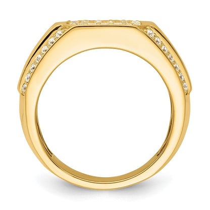 14K Gelbgold Ring mit 0,33 ct. Laborgezüchteten Diamanten, VS/SI+ G+, für Herren