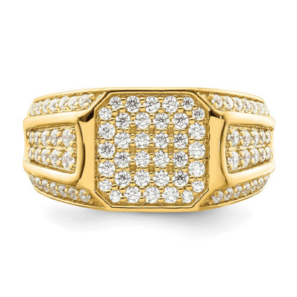 14K Gelbgold Ring mit 0,33 ct. Laborgezüchteten Diamanten, VS/SI+ G+, für Herren