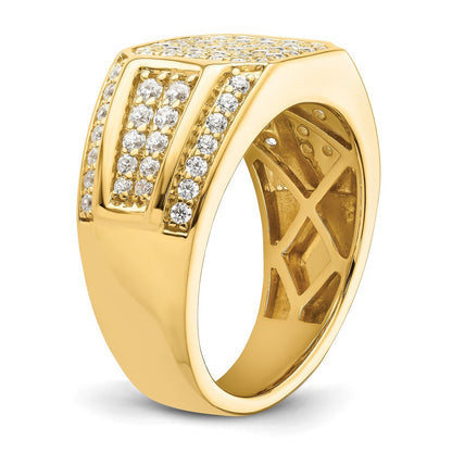 14K Gelbgold Ring mit 0,33 ct. Laborgezüchteten Diamanten, VS/SI+ G+, für Herren