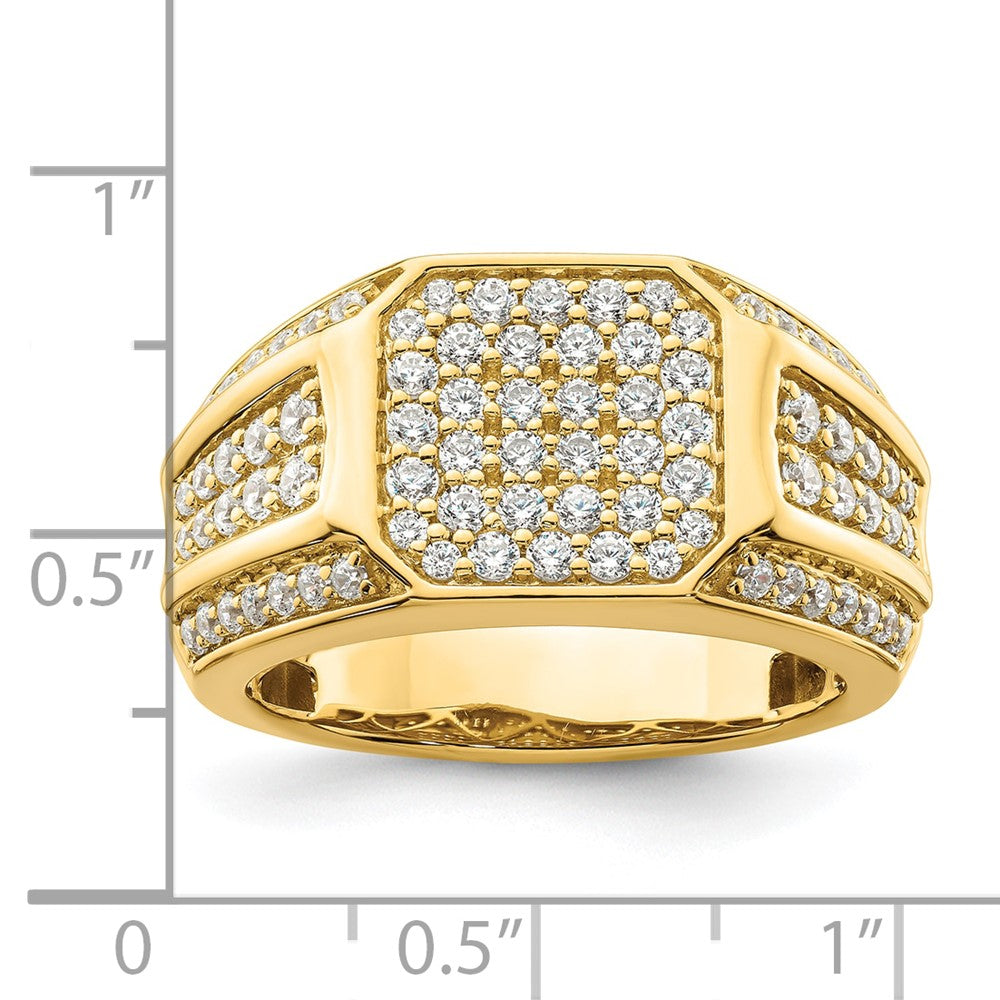 14K Gelbgold Ring mit 0,33 ct. Laborgezüchteten Diamanten, VS/SI+ G+, für Herren