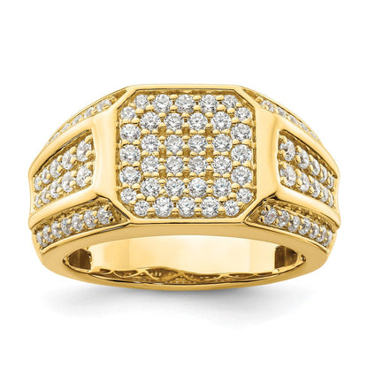14K Gelbgold Ring mit 0,33 ct. Laborgezüchteten Diamanten, VS/SI+ G+, für Herren