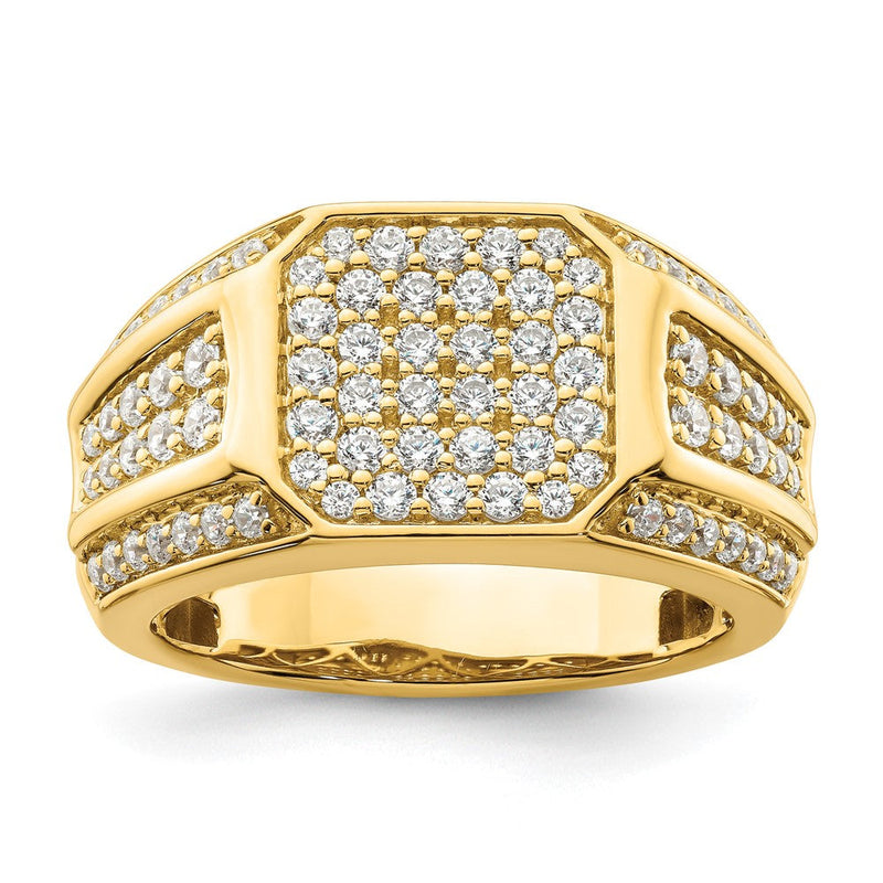 14K Gelbgold Ring mit 0,33 ct. Laborgezüchteten Diamanten, VS/SI+ G+, für Herren