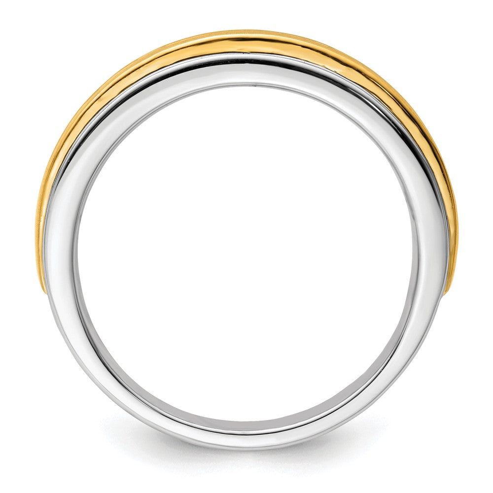 14K Bicolor Ring für Herren mit Labordiamanten VS/SI+ G+